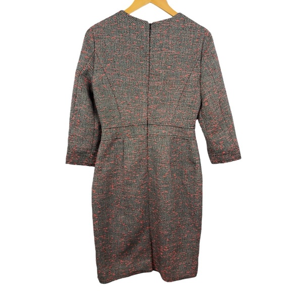 NWT J. Crew Tweed 3/4 Sleeve Sheath Dress Gray Coral Size 4 Style E4375 Career - Picture 8 of 16